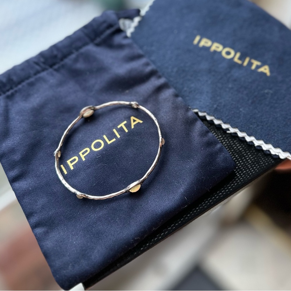 Ippolita Sterling silver rock candy diamond blue topaz bangle